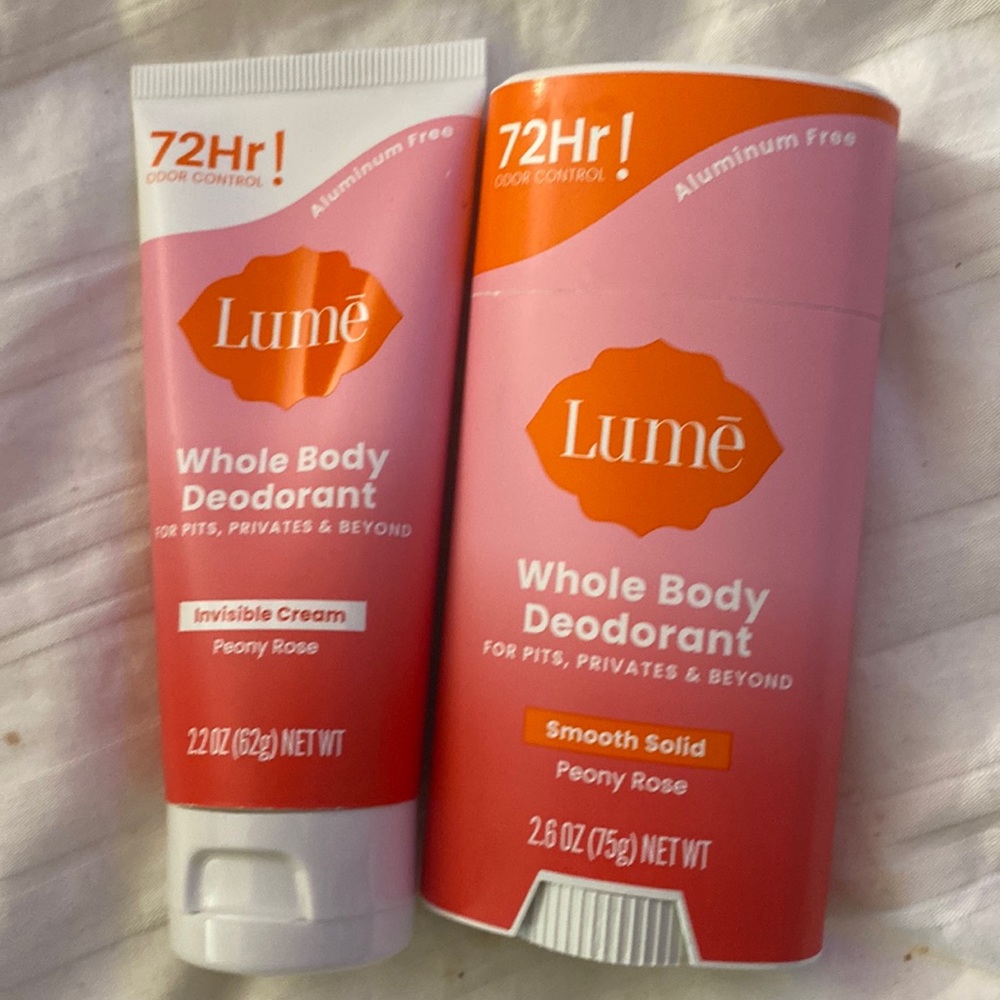 Lume whole body, deodorant, Peony Rose, invisible/smooth solid. For armpits,